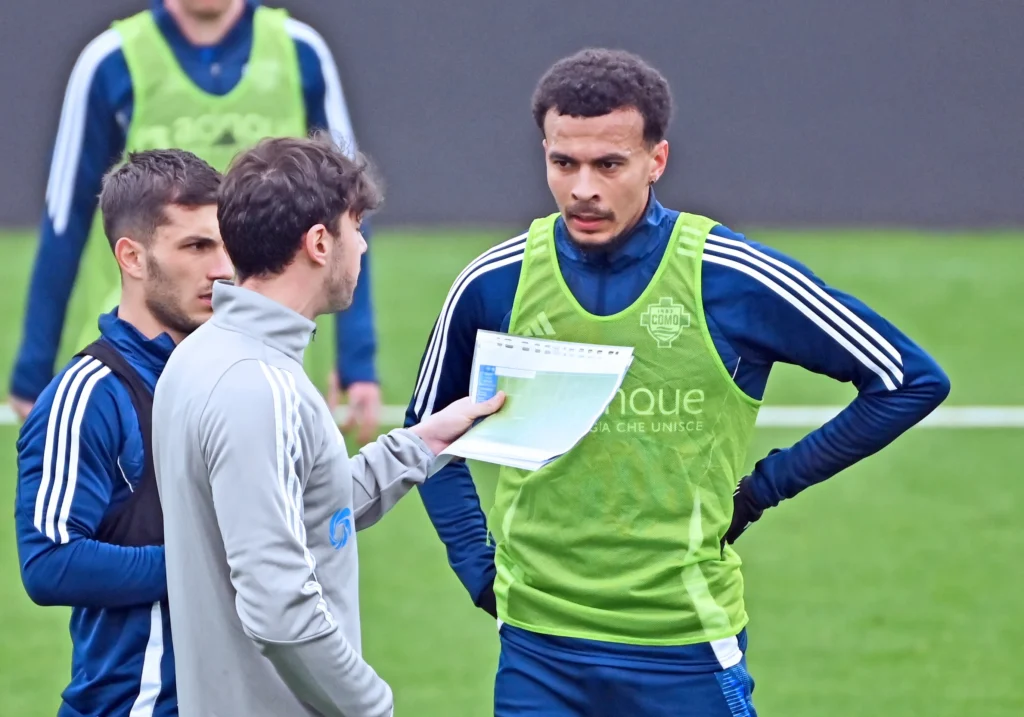 Delle Alli in allenamento con il Como